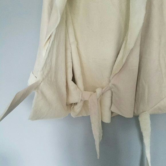 Faux Suede and Fur Wrap Jacket Oversized - Picture 7 of 8